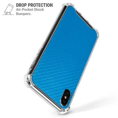 Blue Carbon Fiber Specialty Texture Material iPhone XS Max Clear Case